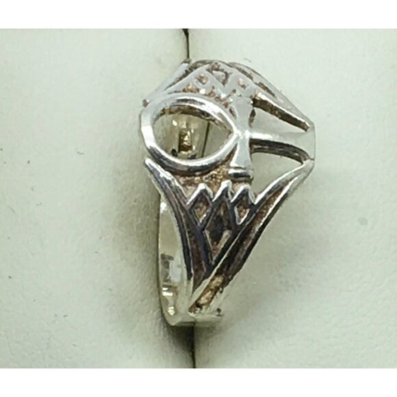 Egyptian Sterling Silver Ankh Cross Ring Key Of Life Open Work Cross Band - Picture 3 of 4